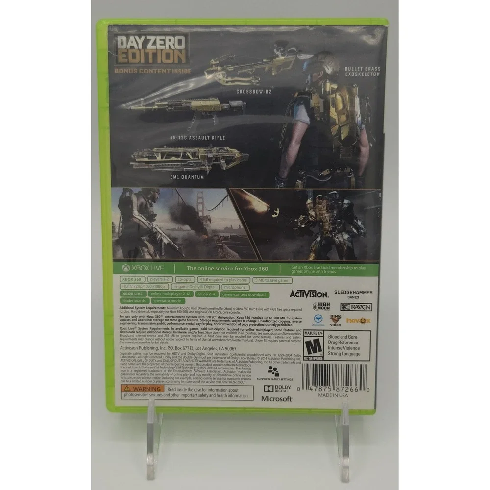 Call of Duty Advanced Warfare - Day Zero Edition - Xbox 360 - Tested CIB